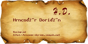 Hrncsár Dorián névjegykártya